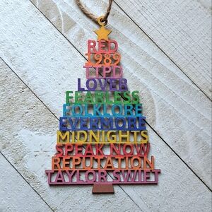 Rainbow eras tour album titles ornament, taylor swift christmas